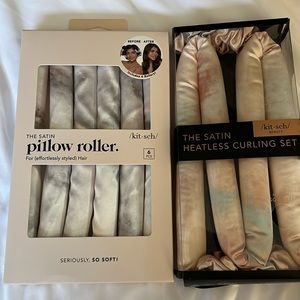 Kitsch satin pillow roller and satin heatless curling set.